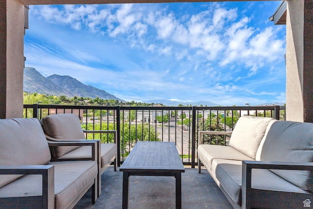 5005 N Edgewood Dr W Unit 301, Provo, UT 84604 - balcony with a mountain view and outdoor lounge area