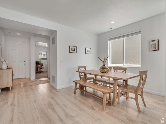 5451 N Yeager Ln, Eagle Mountain, UT 84005 - dining area with an office area, light wood-type flooring, and recessed lighting