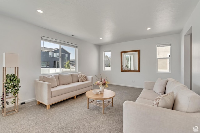5451 N Yeager Ln, Eagle Mountain, UT 84005 - carpeted living room with healthy amount of natural light and recessed lighting