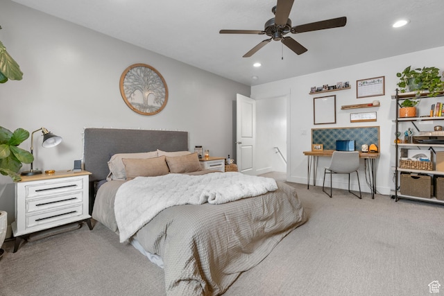 2122 W 1745th Ct S, West Haven, UT 84401 - carpeted bedroom with an office area, recessed lighting, and a ceiling fan