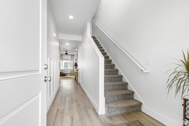 2122 W 1745th Ct S, West Haven, UT 84401 - staircase with wood finished floors and recessed lighting