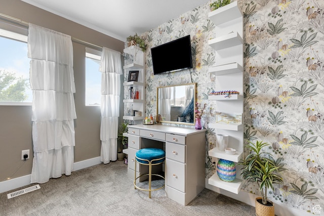 2122 W 1745th Ct S, West Haven, UT 84401 - office area with light colored carpet and wallpapered walls