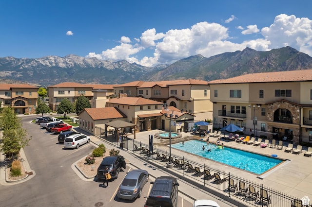 5529 W Sicily Ln N, Highland, UT 84003 - community pool featuring a mountain view and a residential view