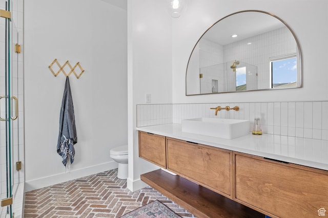 2245 W 800 S, Layton, UT 84041 - full bath with brick floors, a shower stall, and vanity