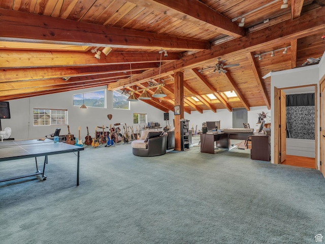 11551 S Woodhampton Dr E, Sandy, UT 84092 - rec room with wooden ceiling and carpet floors
