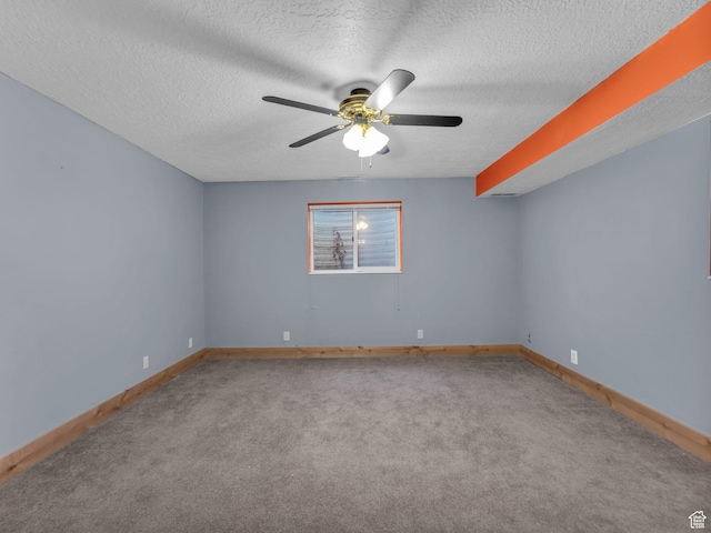 11551 S Woodhampton Dr E, Sandy, UT 84092 - spare room with a ceiling fan, a textured ceiling, and carpet flooring