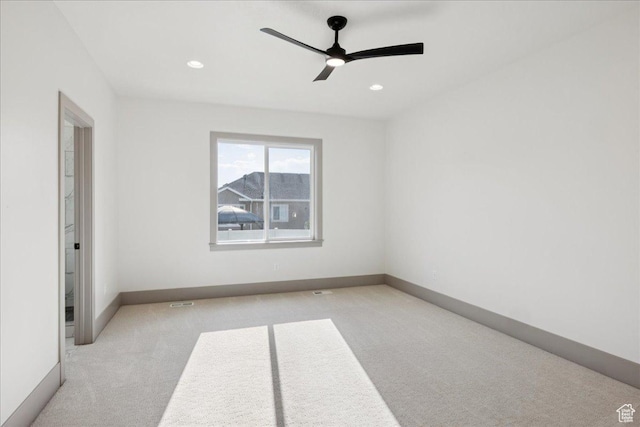 954 S Sandy Ln, Spanish Fork, UT 84660 - empty room featuring carpet flooring, a ceiling fan, and recessed lighting
