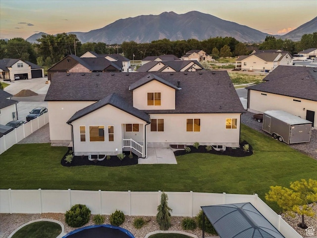 954 S Sandy Ln, Spanish Fork, UT 84660 - back of house featuring a mountain view, a fenced backyard, and a residential view