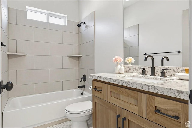 954 S Sandy Ln, Spanish Fork, UT 84660 - bathroom with vanity, shower / bathtub combination, and tile patterned floors