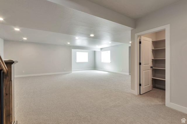 551 W Summerhill Ln, Centerville, UT 84014 - below grade area featuring light colored carpet and recessed lighting