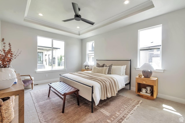 551 W Summerhill Ln, Centerville, UT 84014 - bedroom with a raised ceiling, recessed lighting, and ceiling fan