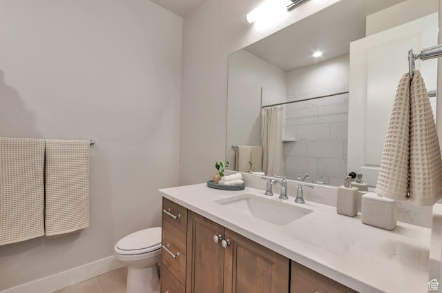 551 W Summerhill Ln, Centerville, UT 84014 - full bathroom with vanity, a shower with shower curtain, and tile patterned floors