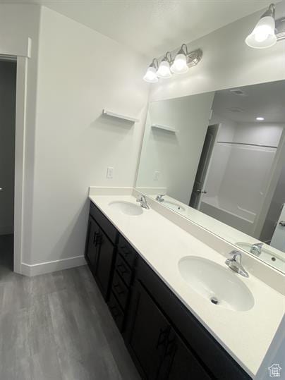 3985 W 1960 N, Lehi, UT 84043 - bathroom with double vanity and wood finished floors