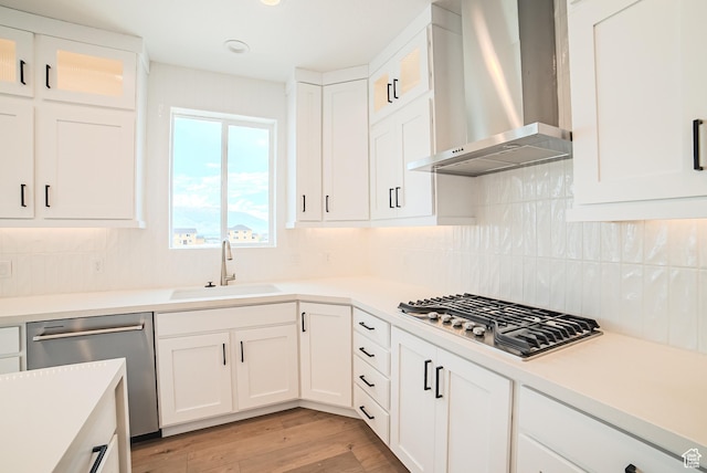 1272 S Boxelder Dr, Saratoga Springs, UT 84005 - kitchen with wall chimney exhaust hood, appliances with stainless steel finishes, white cabinets, and recessed lighting