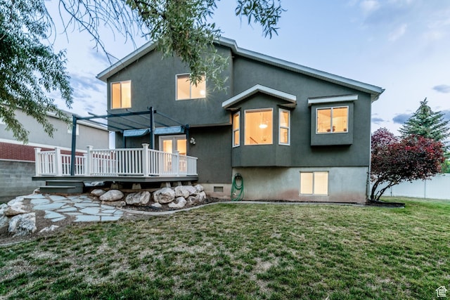 1282 W 1200 S, Woods Cross, UT 84087 - rear view of house featuring a wooden deck and stucco siding