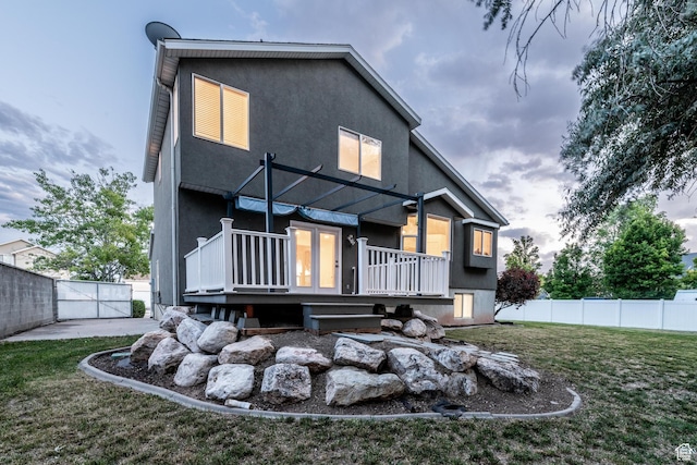 1282 W 1200 S, Woods Cross, UT 84087 - back of property with a wooden deck and stucco siding