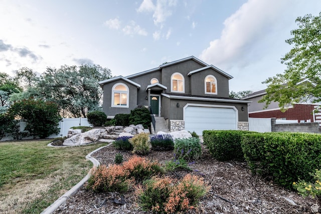 1282 W 1200 S, Woods Cross, UT 84087 - traditional-style house with stone siding, stucco siding, and an attached garage