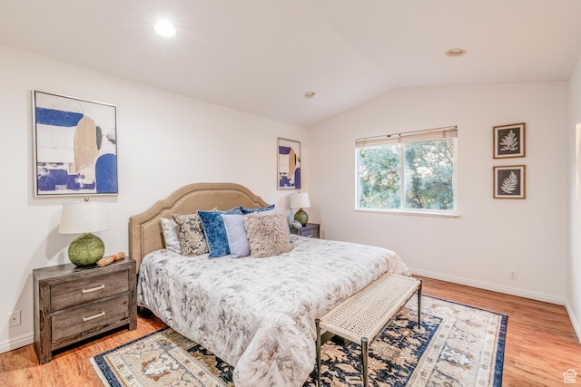 1282 W 1200 S, Woods Cross, UT 84087 - bedroom with light wood-style floors, vaulted ceiling, and recessed lighting