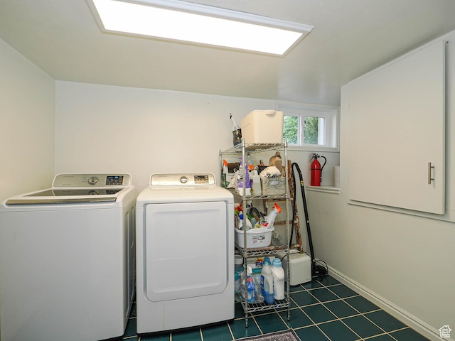 1527 E Princeton Ave S, Salt Lake City, UT 84105 - laundry area with independent washer and dryer and dark tile patterned floors