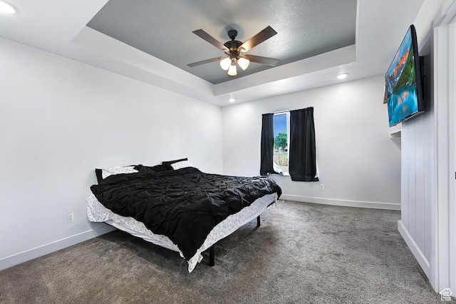 40 S 100 W, Trenton, UT 84338 - carpeted bedroom with a raised ceiling, recessed lighting, and ceiling fan