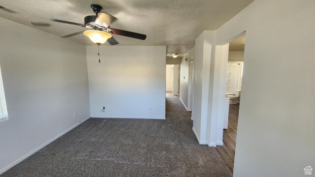 1268 N 800 W, Provo, UT 84604 - spare room featuring a ceiling fan, a textured ceiling, and carpet floors