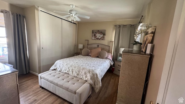 1924 E 2100 S, Salt Lake City, UT 84106 - bedroom featuring a closet, wood finished floors, and ceiling fan