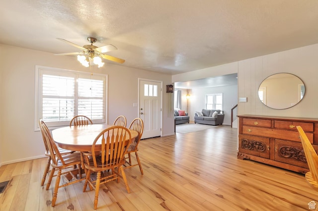 648 E 2550 N, North Ogden, UT 84414 - dining room featuring light wood-style floors and a ceiling fan