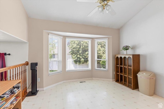 1014 W 4150 S, Riverdale, UT 84405 - unfurnished room with light flooring, ceiling fan, and lofted ceiling