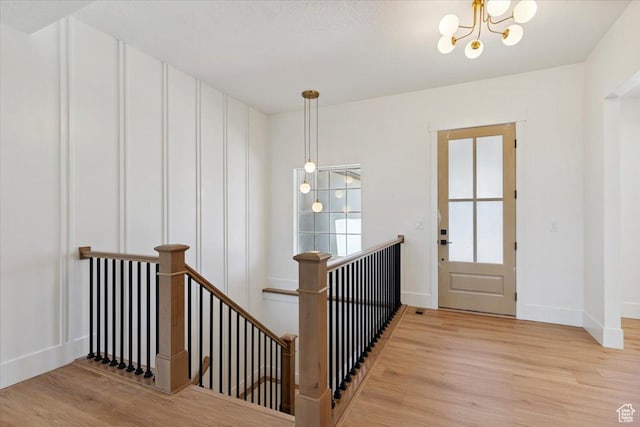 4095 N 100 E, North Ogden, UT 84414 - foyer entrance featuring light wood-style floors and a chandelier