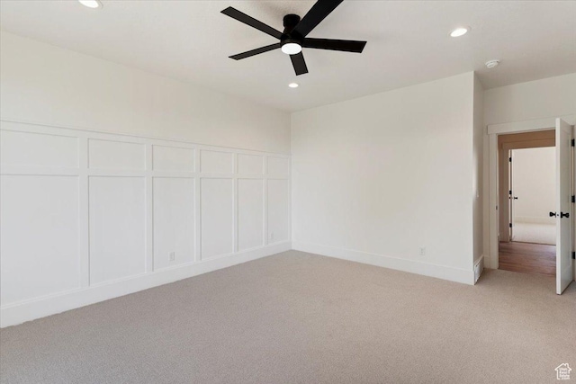 4095 N 100 E, North Ogden, UT 84414 - unfurnished bedroom featuring light colored carpet, recessed lighting, and a ceiling fan