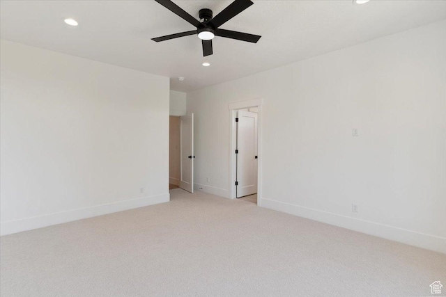 4095 N 100 E, North Ogden, UT 84414 - spare room featuring recessed lighting, light colored carpet, and ceiling fan