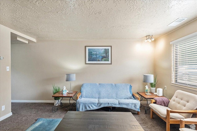 1454 Lancelot Dr, Provo, UT 84601 - carpeted living area with a textured ceiling