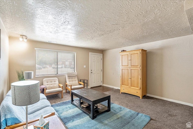 1454 Lancelot Dr, Provo, UT 84601 - carpeted living area with a textured ceiling