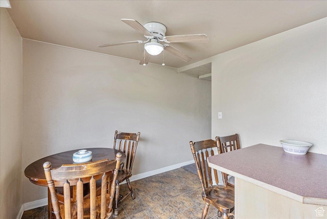 1454 Lancelot Dr, Provo, UT 84601 - dining space with a ceiling fan and baseboards