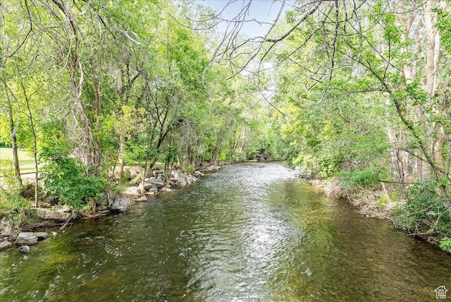 1454 Lancelot Dr, Provo, UT 84601 - water view featuring a heavily wooded area