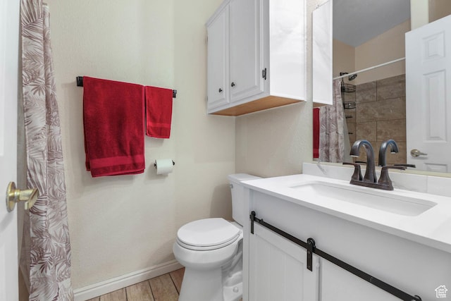 1309 Pine Canyon Rd, Tooele, UT 84074 - full bathroom with vanity, wood finished floors, and a shower with curtain