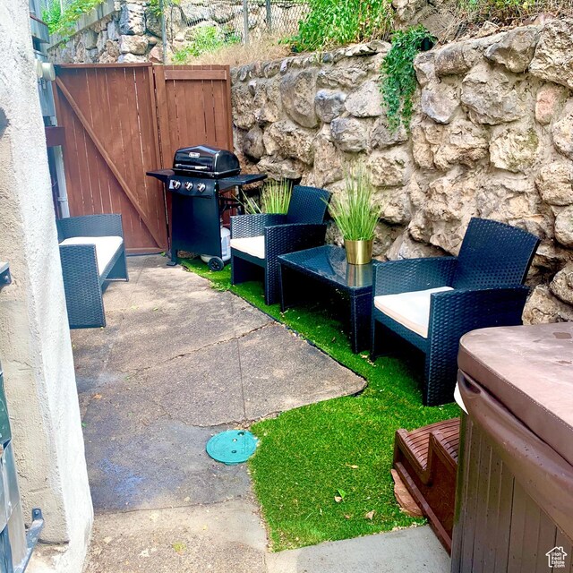 22 W 300 N, Salt Lake City, UT 84103 - view of patio featuring area for grilling and a hot tub