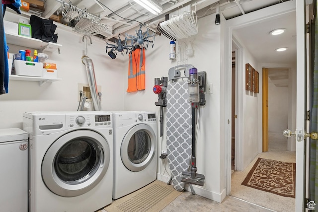 1026 W 800 N, Salt Lake City, UT 84116 - laundry room featuring washing machine and dryer and recessed lighting