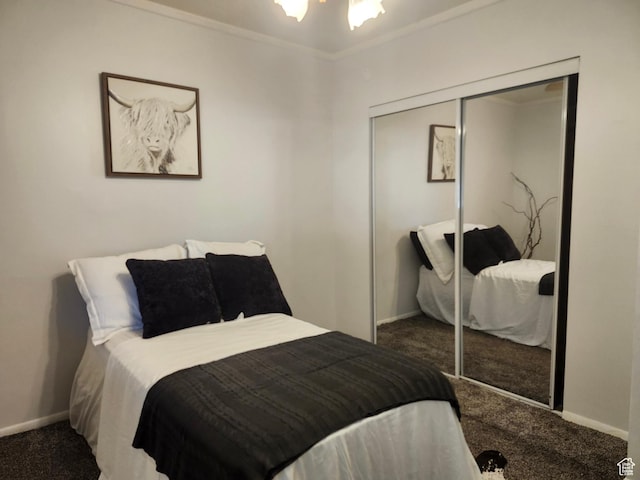280 E Franklin St S, Ogden, UT 84401 - bedroom with carpet flooring, a closet, and ornamental molding