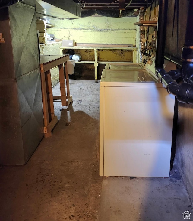 280 E Franklin St S, Ogden, UT 84401 - unfinished basement featuring washer / dryer and heating unit