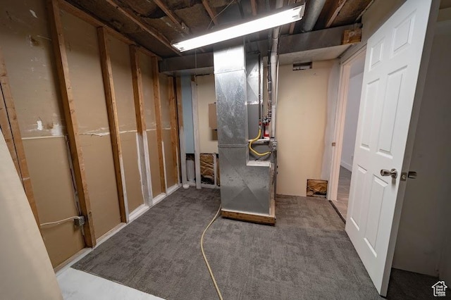 195 N 800 W, Cleveland, UT 84518 - unfinished basement with carpet floors and heating unit