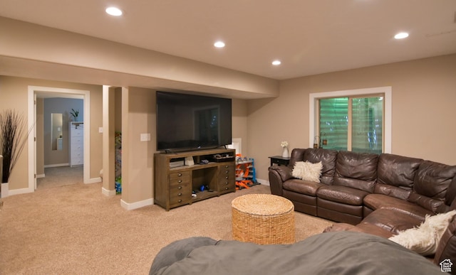 3319 N Falcon Way, Layton, UT 84040 - carpeted living room with recessed lighting and baseboards