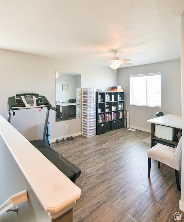 3319 N Falcon Way, Layton, UT 84040 - exercise room featuring ceiling fan and wood finished floors