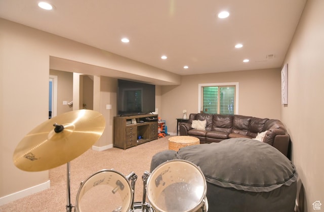 3319 N Falcon Way, Layton, UT 84040 - carpeted living area featuring recessed lighting