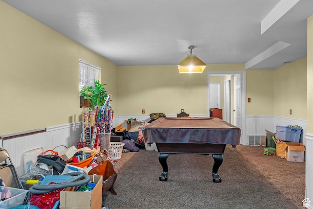 44 S 1000 E, Springville, UT 84663 - rec room with wainscoting, billiards, and carpet floors