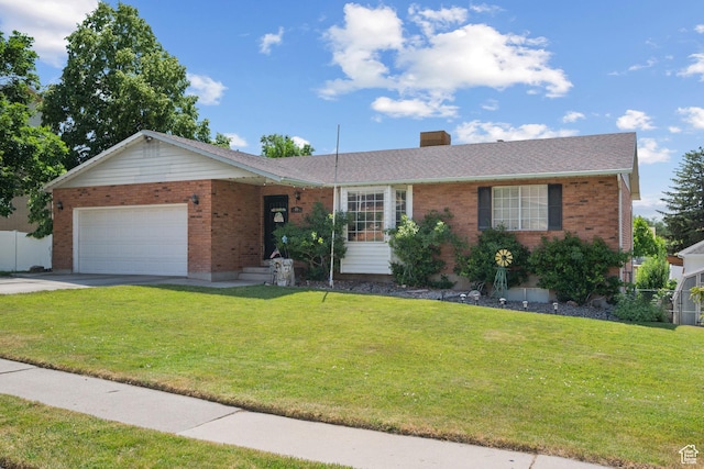 44 S 1000 E, Springville, UT 84663 - ranch-style house with brick siding, a garage, and driveway