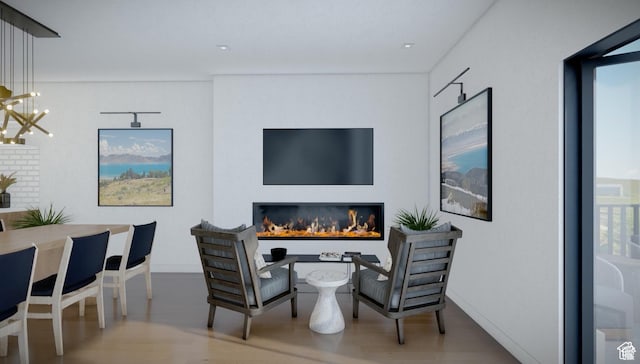 0, Garden City, UT 84028 - living area with wood finished floors and a chandelier