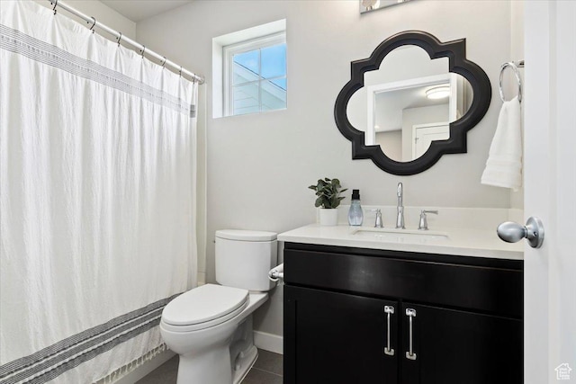 5057 W Bowstring Way S, South Jordan, UT 84009 - bathroom featuring vanity, tile patterned flooring, and a shower with curtain