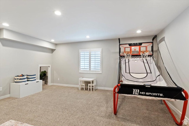 5057 W Bowstring Way S, South Jordan, UT 84009 - recreation room featuring recessed lighting and carpet