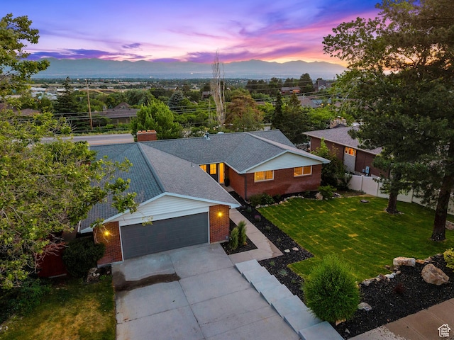 8816 S Alpen Way E, Cottonwood Heights, UT 84121 - aerial view at dusk of a mountain view